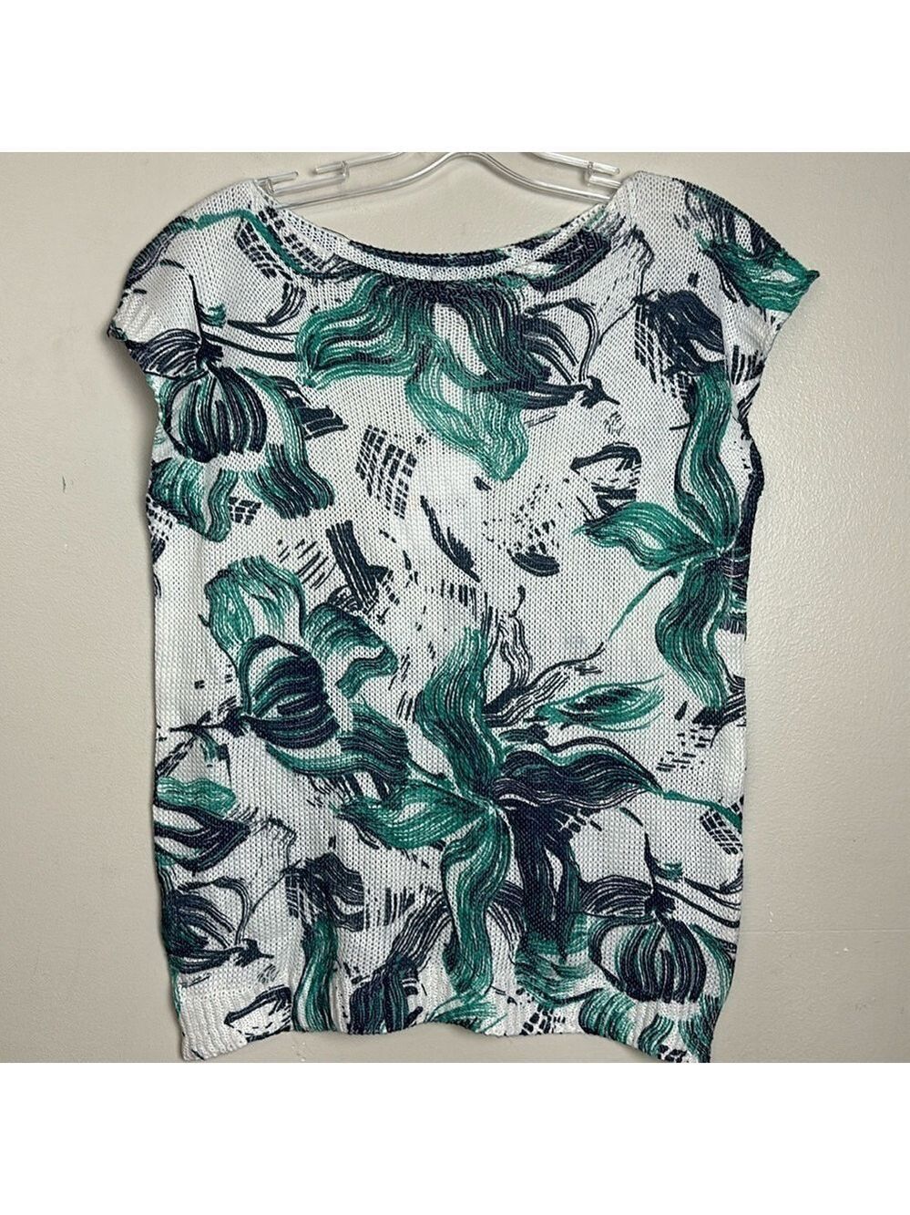 Luisa Ricci Italian Made Knit Floral Sleeveless Loose Relaxed Fit Top